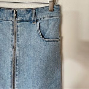 MADEWELL denim zip midi skirt in Janice Wash